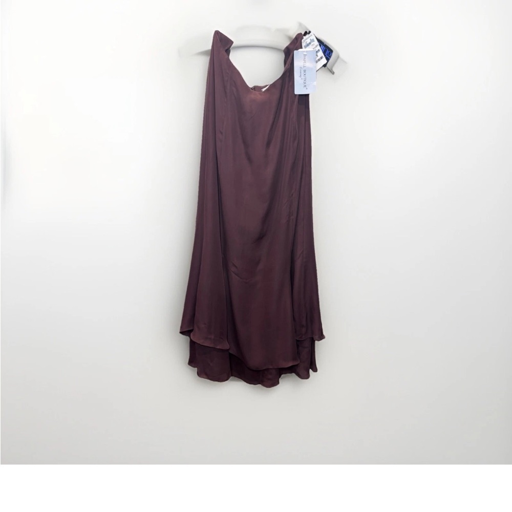 Papell Boutique Maxi Silk Skirt in Dark Brown